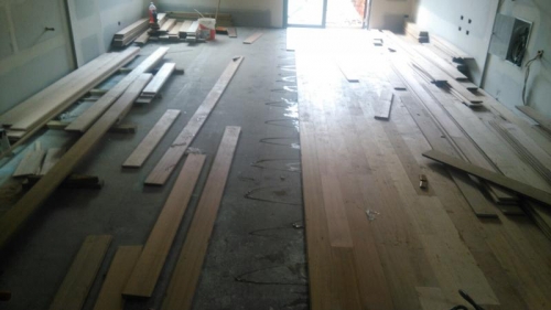 Timber Floor Installation in Brunswick (in Progress)